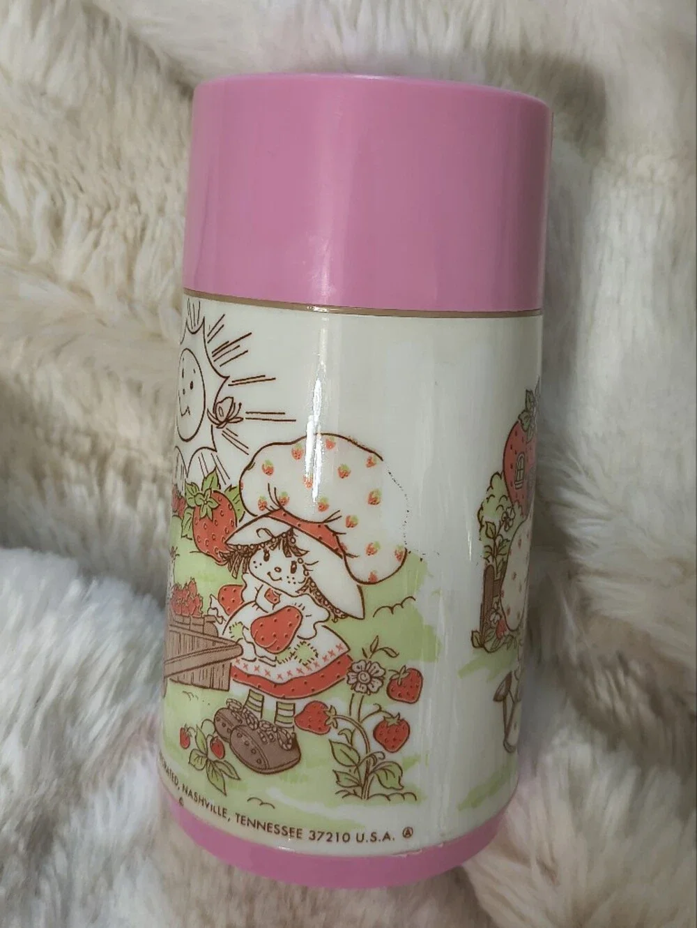 Vintage Strawberry Shortcake Pink Thermos